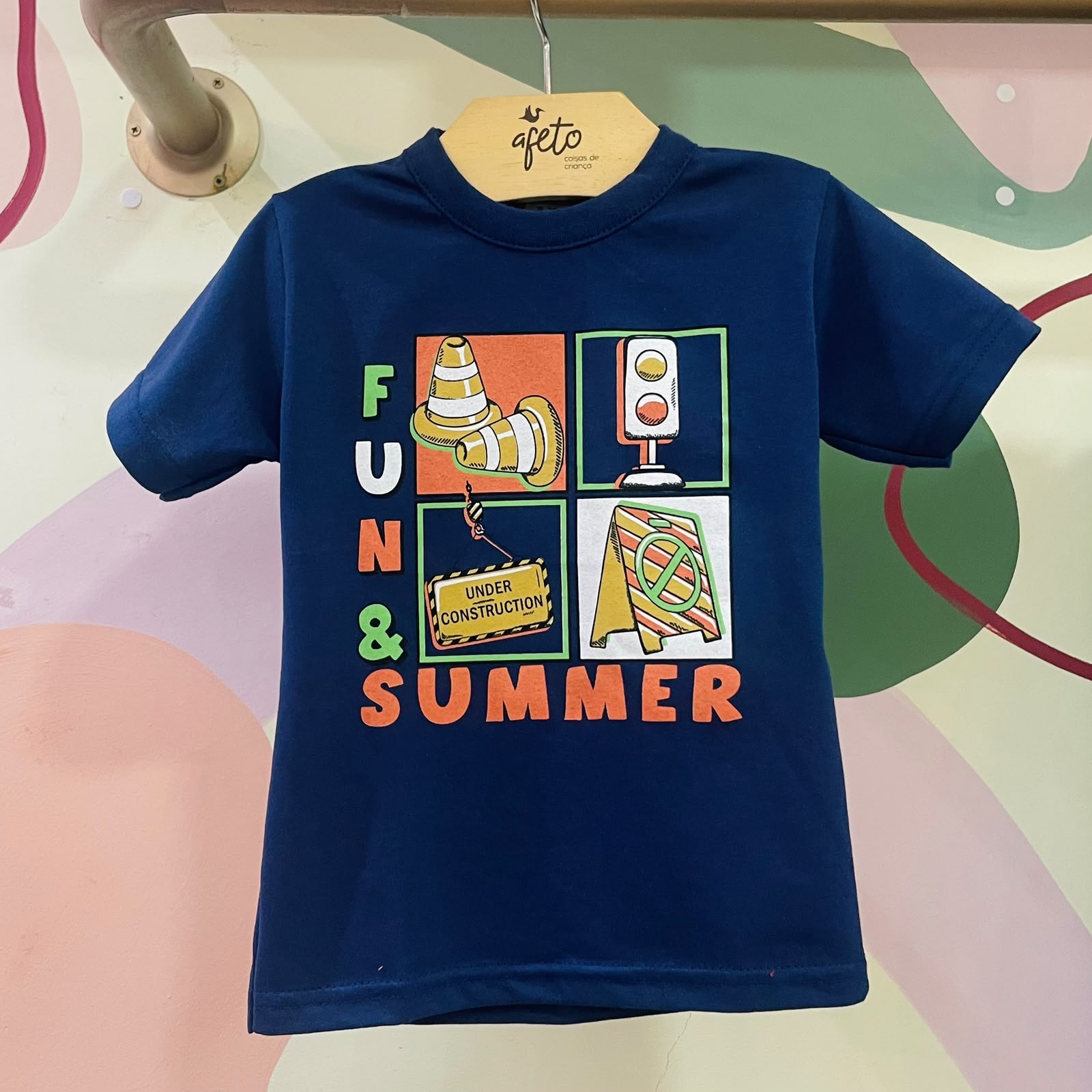 Camiseta Infantil Menino Manga Curta Marinho Semáforo