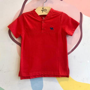 Camiseta Manga Curta Menino Charpey Lisa com Botoes