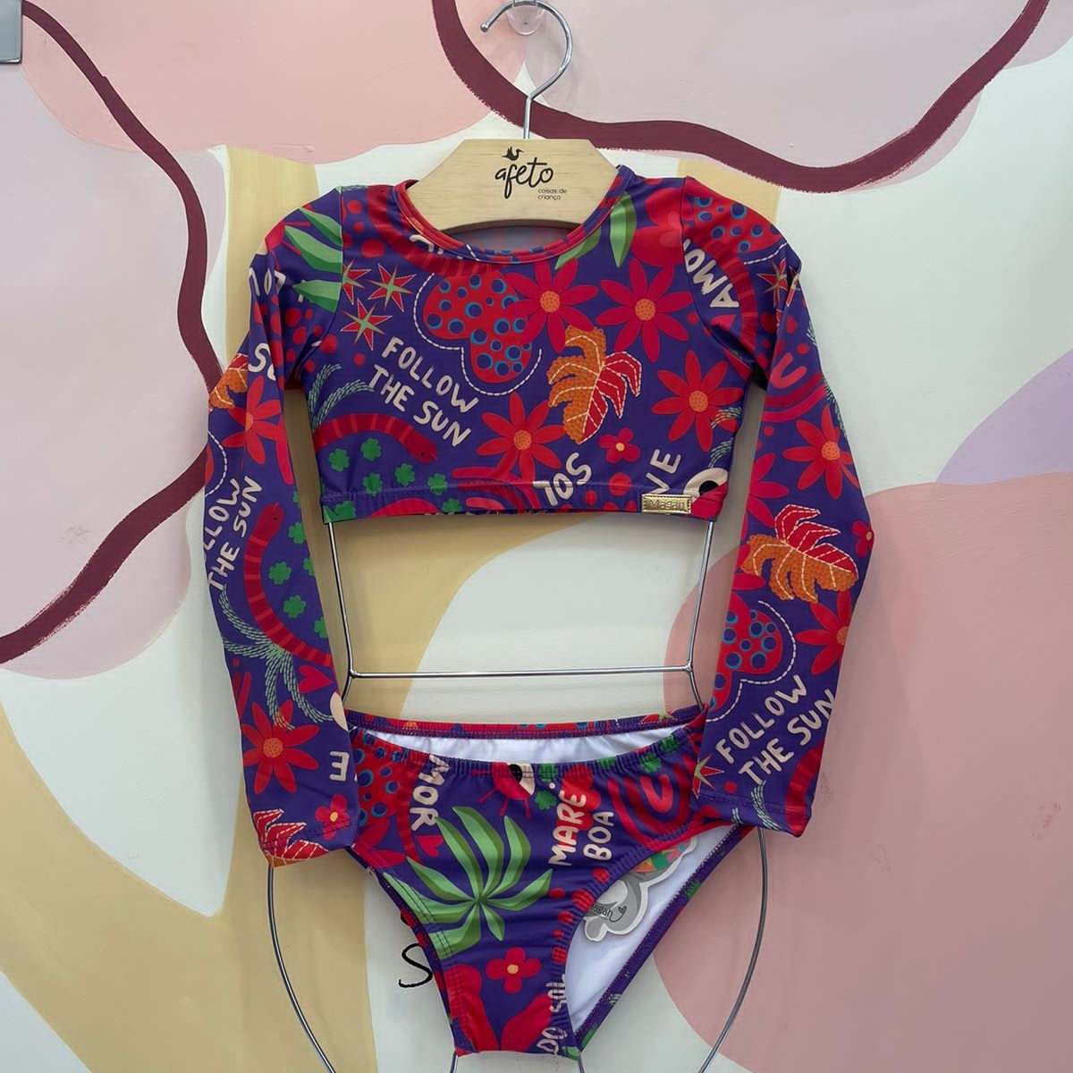 Biquini Magah menina Tropical Manga Longa Uv