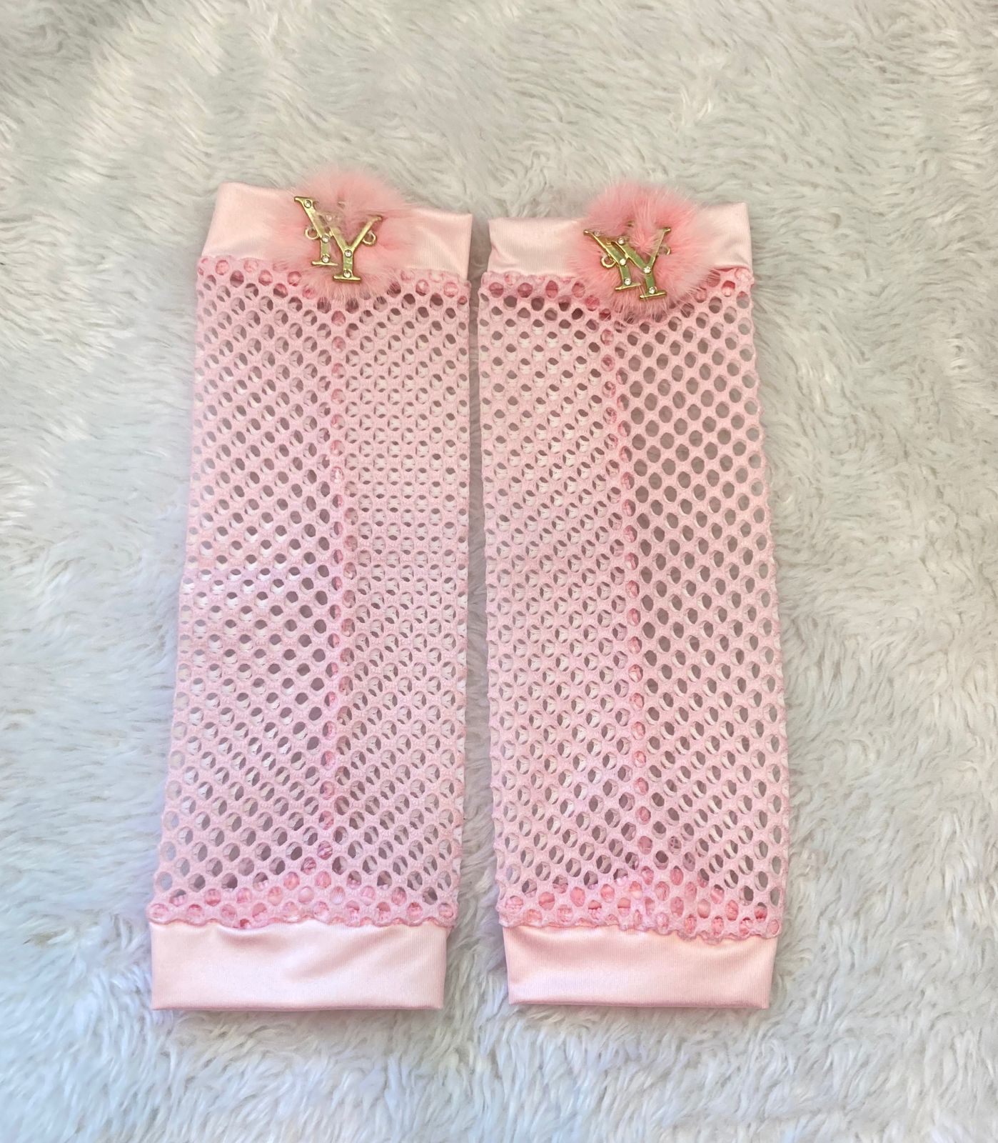 Polaina Telina Infantil Menina Arrastão Yoyo Rosa