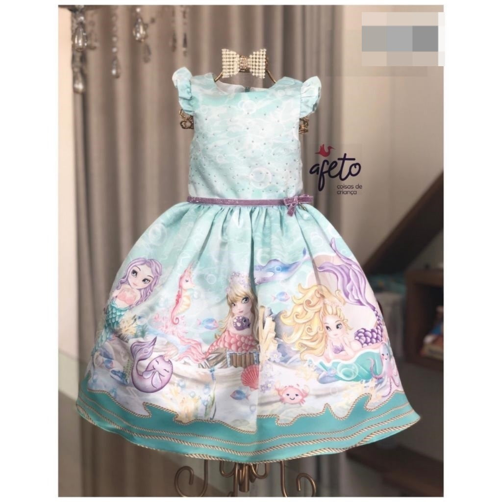 Vestido manga curta menina Petit Cherie Sereia