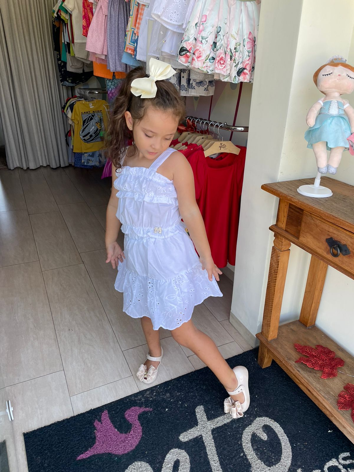 Conjunto Regata Saia Momi Infantil menina Lasie Branco