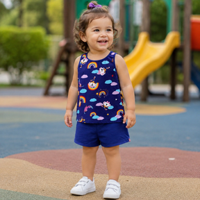 Conjunto Regata Shorts menina Nuvem Lilica Marinho