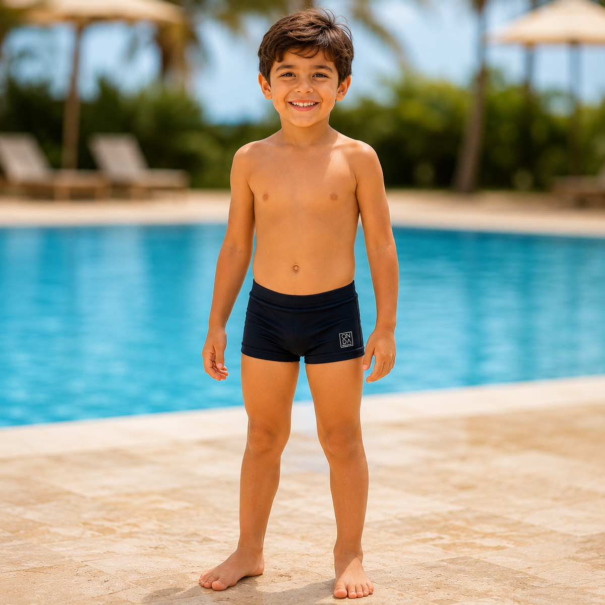 Sunga Onda Kids menino liso preto
