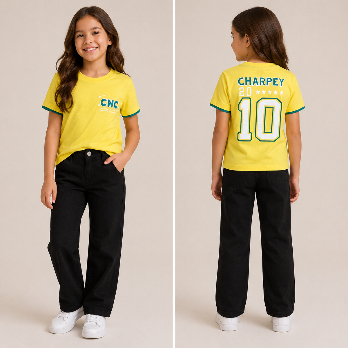 Camiseta Manga Curta Charpey Infantil Copa Amarelo