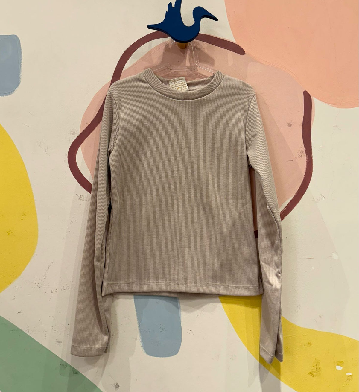 Blusa Manga Longa menina canelada nude