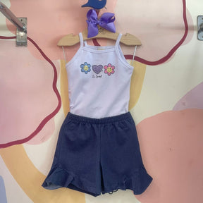 Conjunto Regata Shorts menina Sweet Jeans