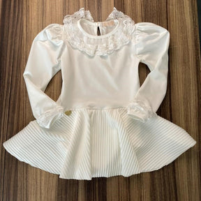 Vestido manga longa menina Yoyo Body com Gola Renda